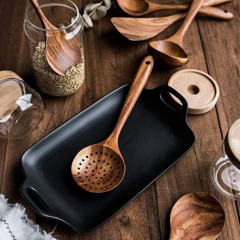TeakCraft teak kitchen utensil set - Durable & stylish for every kitchen