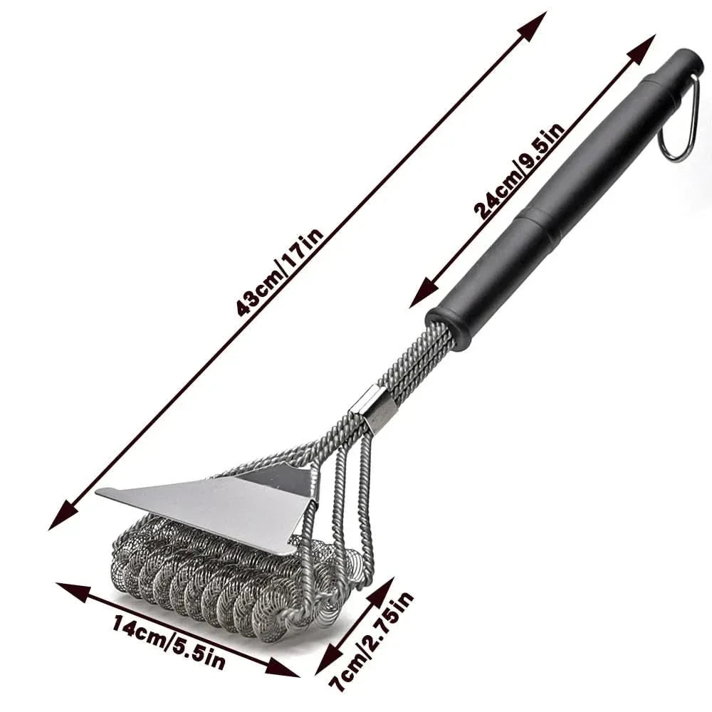 GrillMaster bristle-free BBQ brush - Safe stainless steel barbecue cleaner