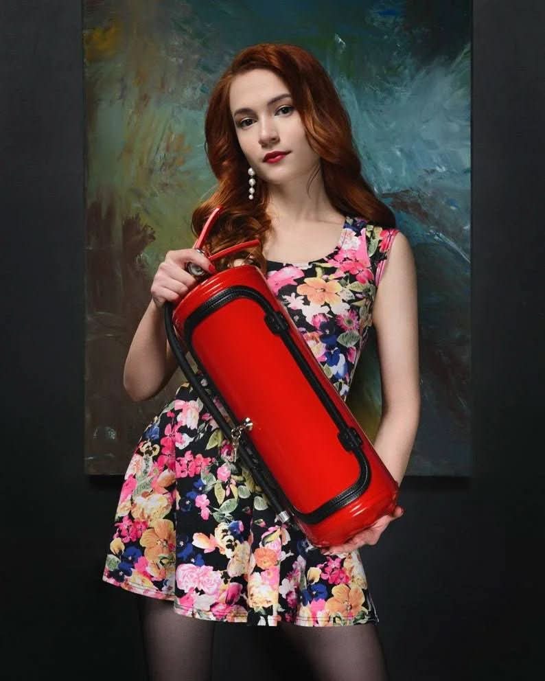 Hidden FireBar - Hidden minibar in fire extinguisher design for stylish storage