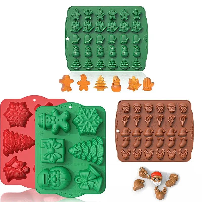 SANTASHAPE – Non-stick baking molds with Santa Claus, snowman & Christmas tree designs