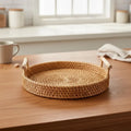LANDKORB – Handwoven Rattan Tray & Storage Basket with Lid