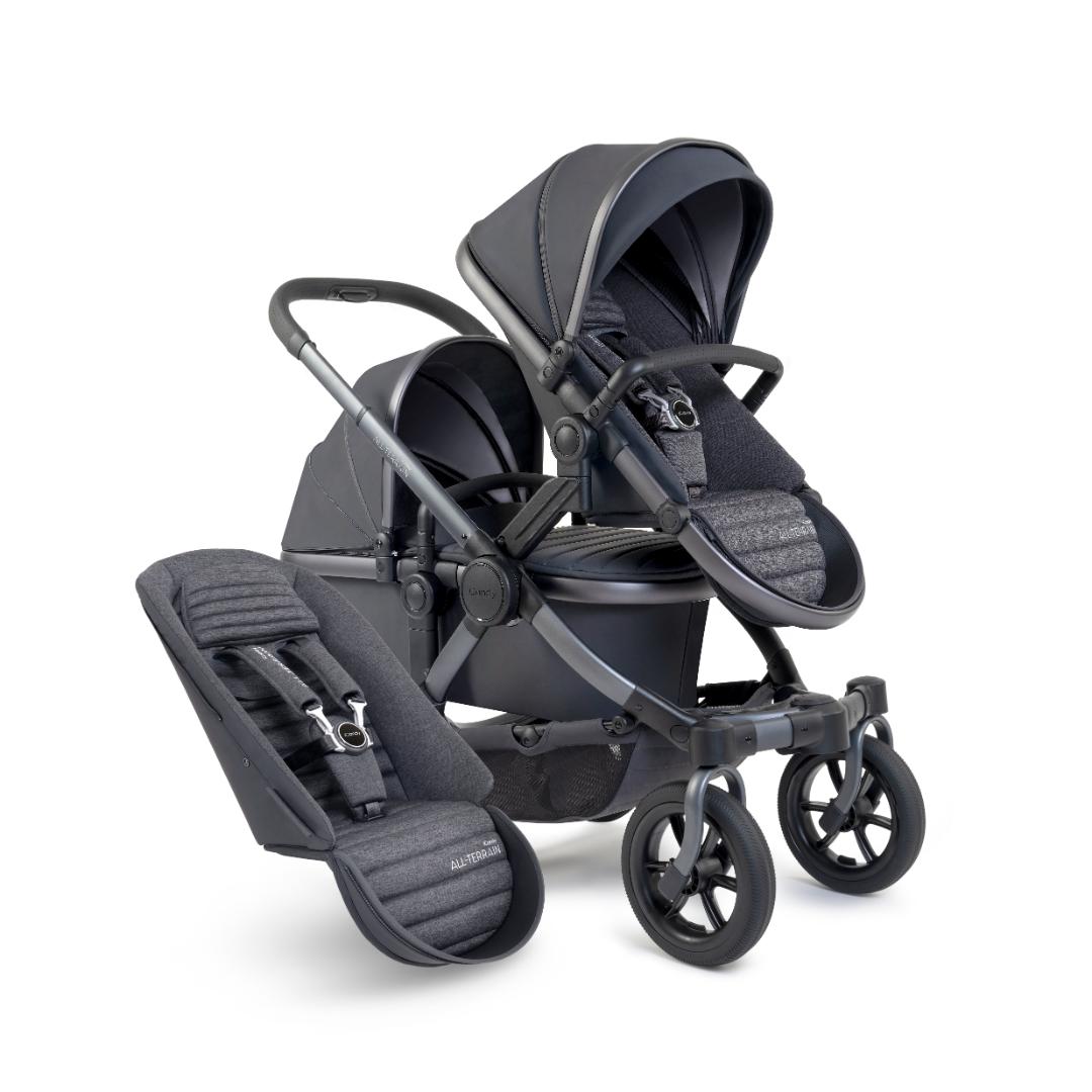 iCandy Peach 7 All Terrain Twin Pushchair & Cocoon Bundle | Storm