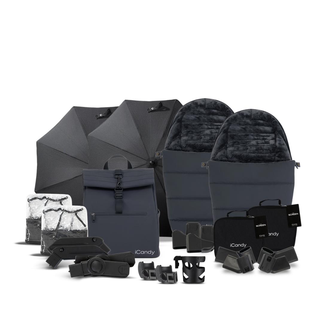 iCandy Peach 7 All Terrain Double Pushchair & Cocoon Bundle | Storm