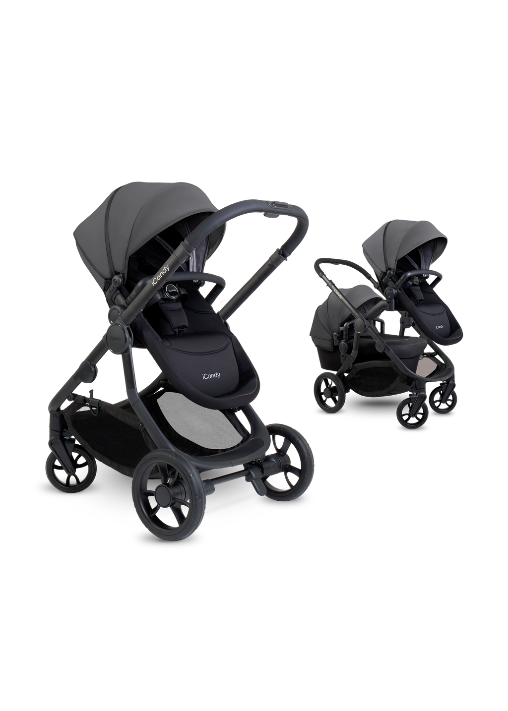iCandy Orange 4 Pushchair & Maxi Cosi Pebble 360 Pro2 Bundle | Fossil on Black