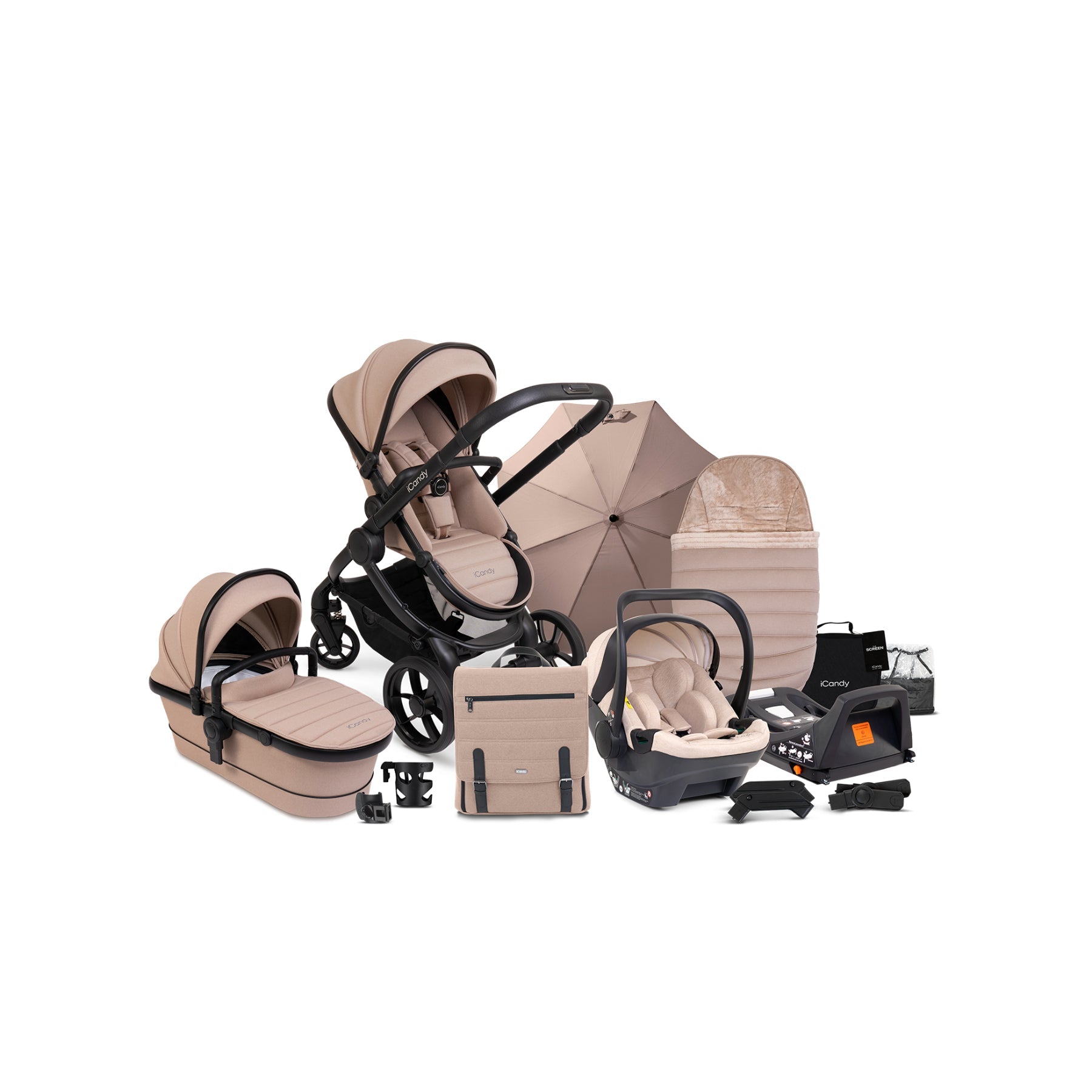 iCandy Peach 7 Complete Car Seat Bundle - Cookie / Latte Cocoon