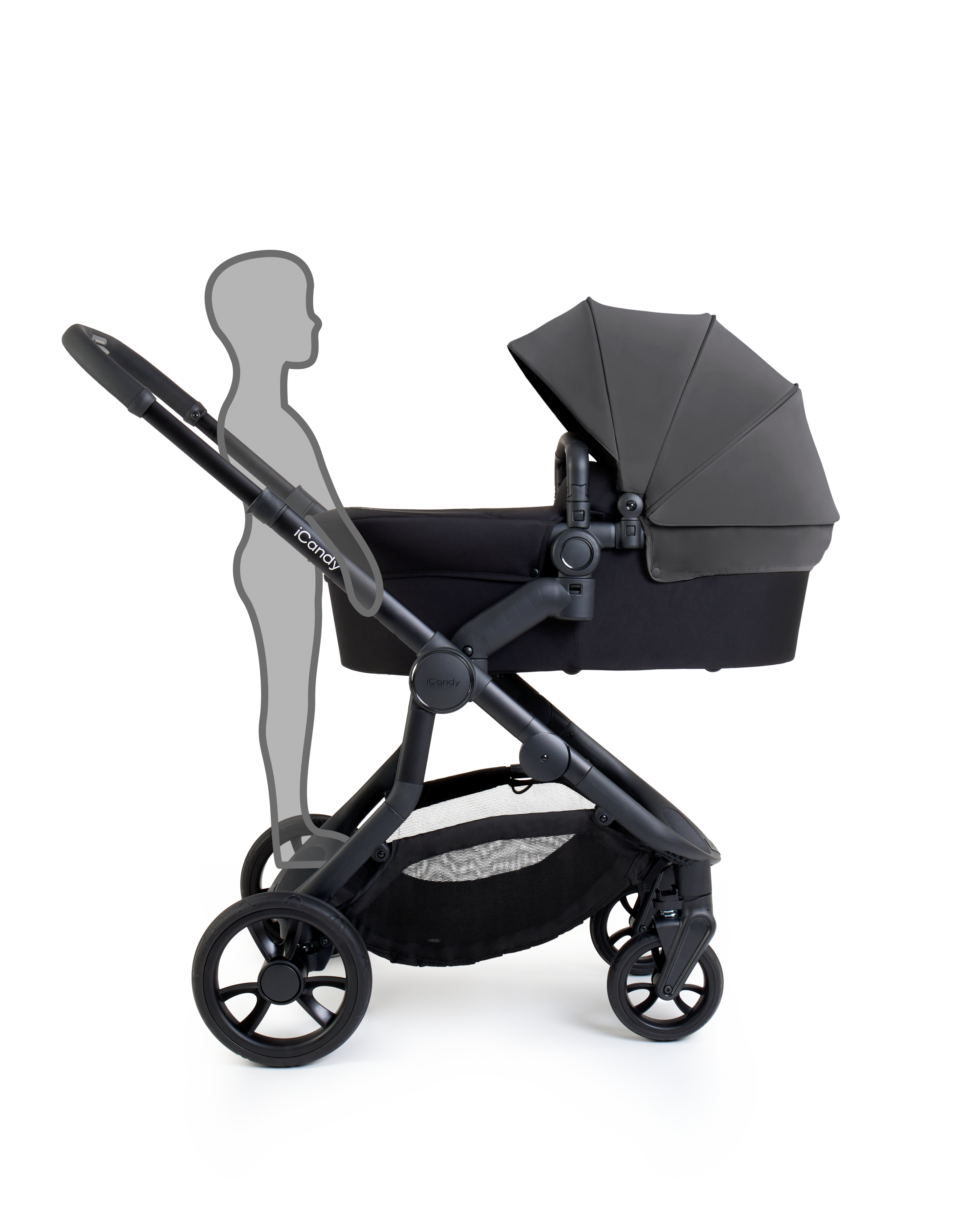 iCandy Orange 4 Pushchair & Maxi Cosi Pebble 360 Pro2 Bundle | Fossil on Black