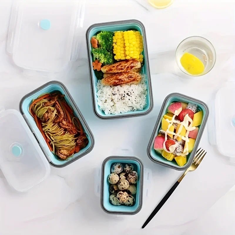 MICROSAFE – Foldable Silicone Meal Prep Containers, Microwave Safe & Space-Saving