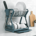 DRAINPRO – Robust 2-Tier Dish Drainer with Drip Tray and Cutlery Holder