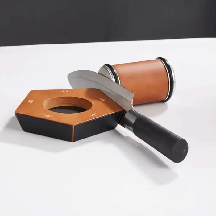 SharpRoll Diamond Roller Knife Sharpener – Manual Knife Sharpener with Wood & Diamond Stones