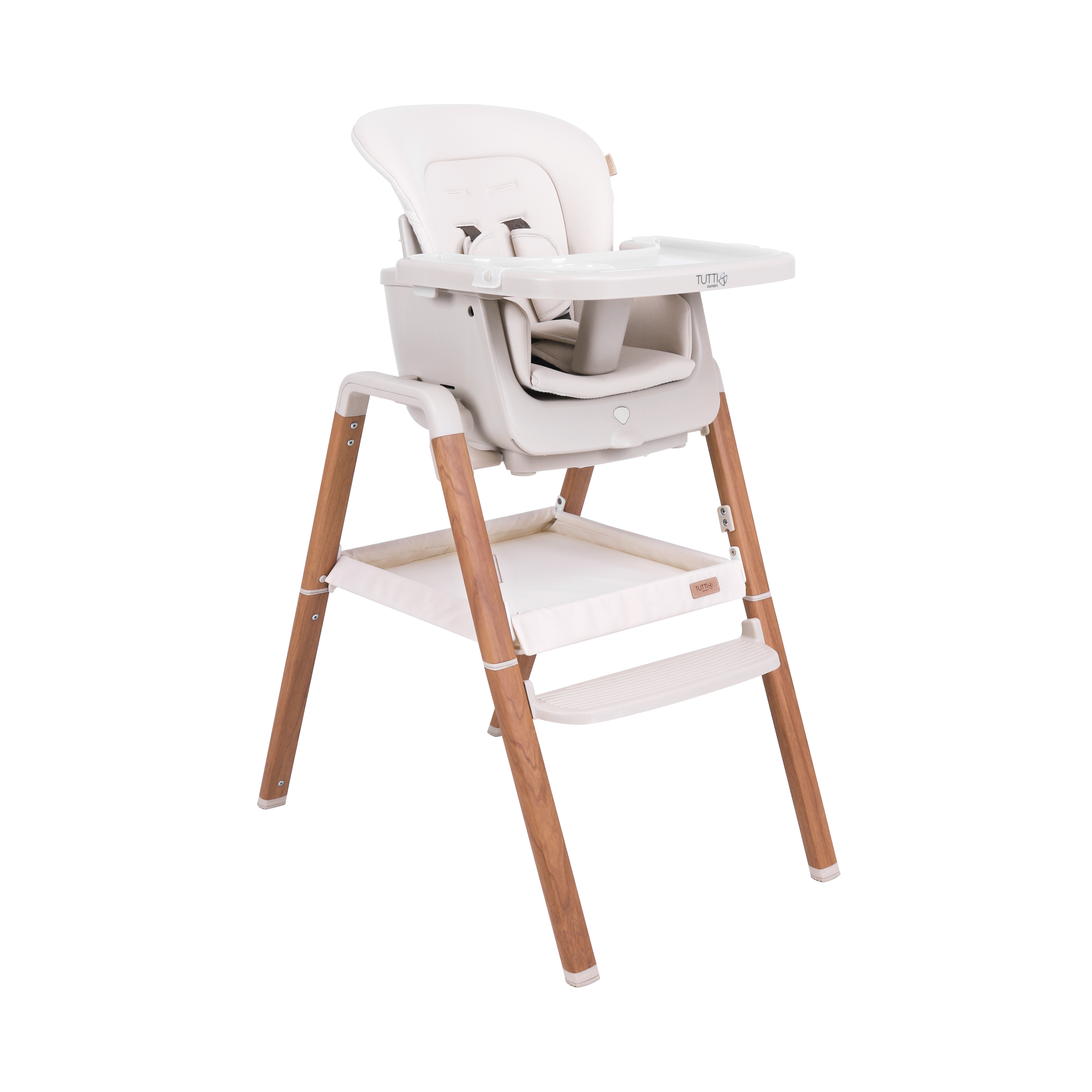 Tutti Bambini Nova Highchair | Scandinavian Ecru & Walnut