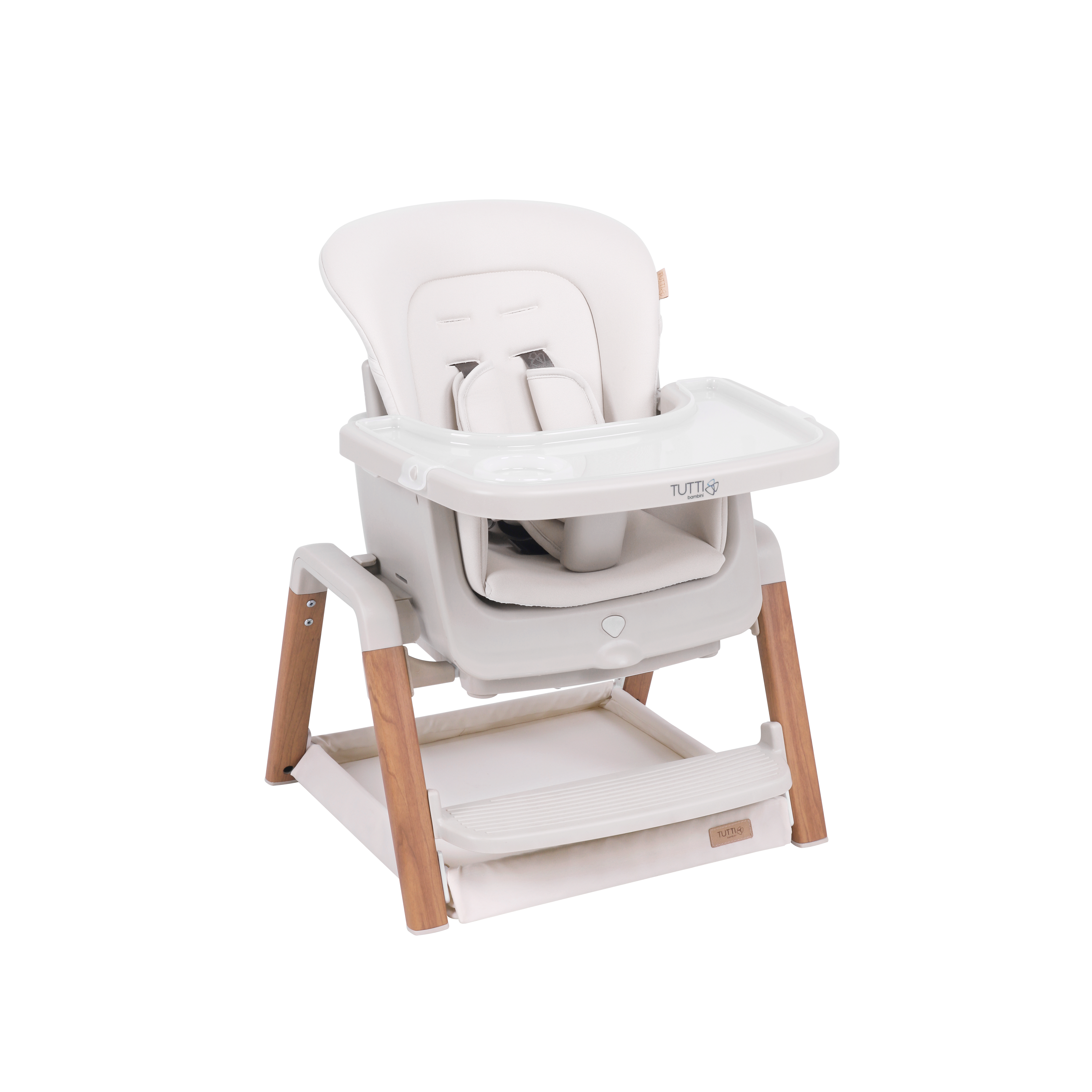 Tutti Bambini Nova Highchair | Scandinavian Ecru & Walnut