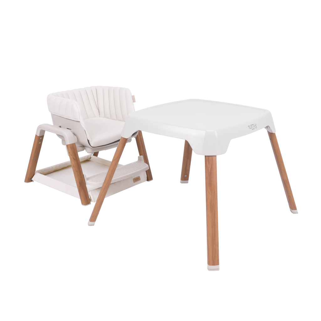 Tutti Bambini Nova Highchair | Scandinavian Ecru & Walnut