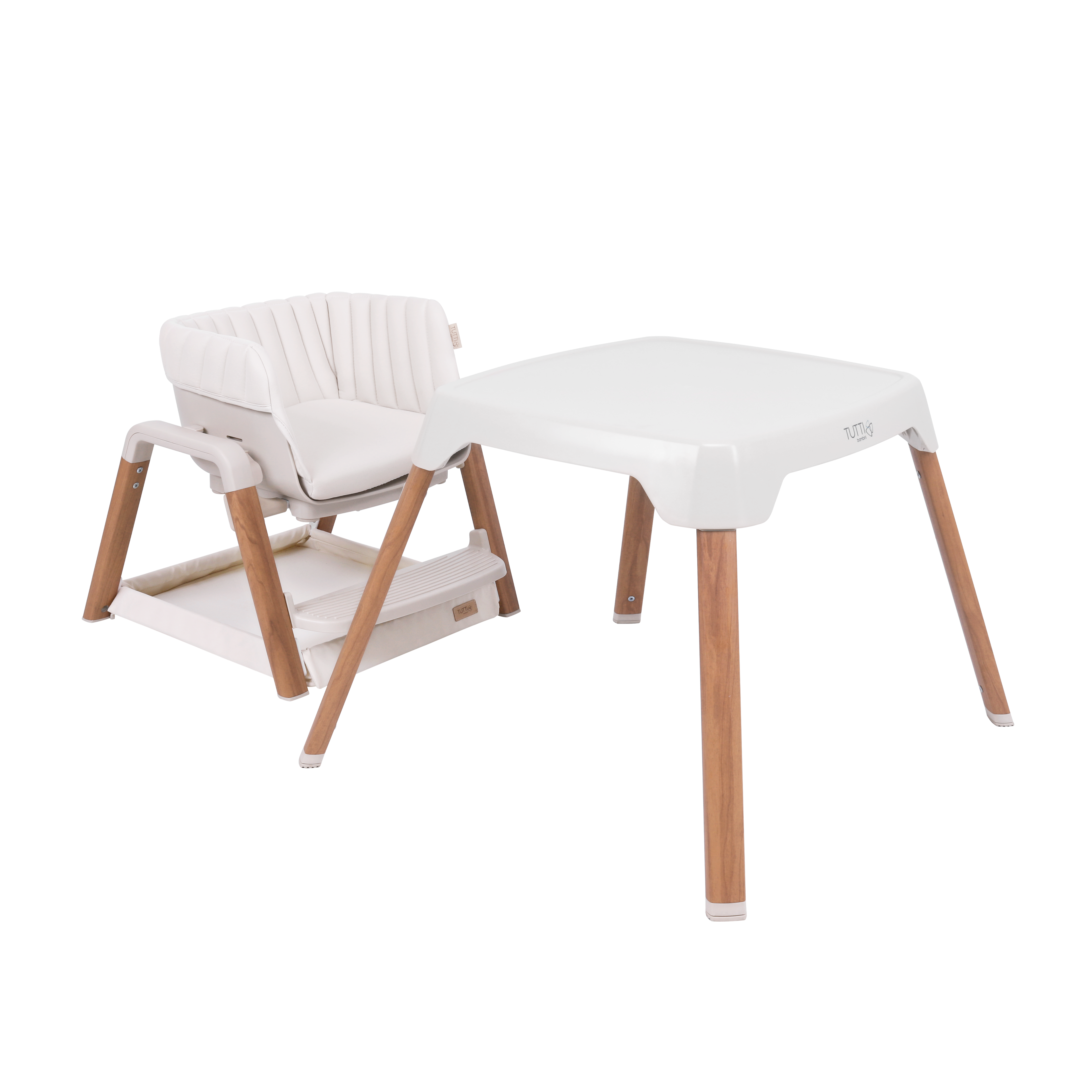 Tutti Bambini Nova Highchair | Scandinavian Ecru & Walnut