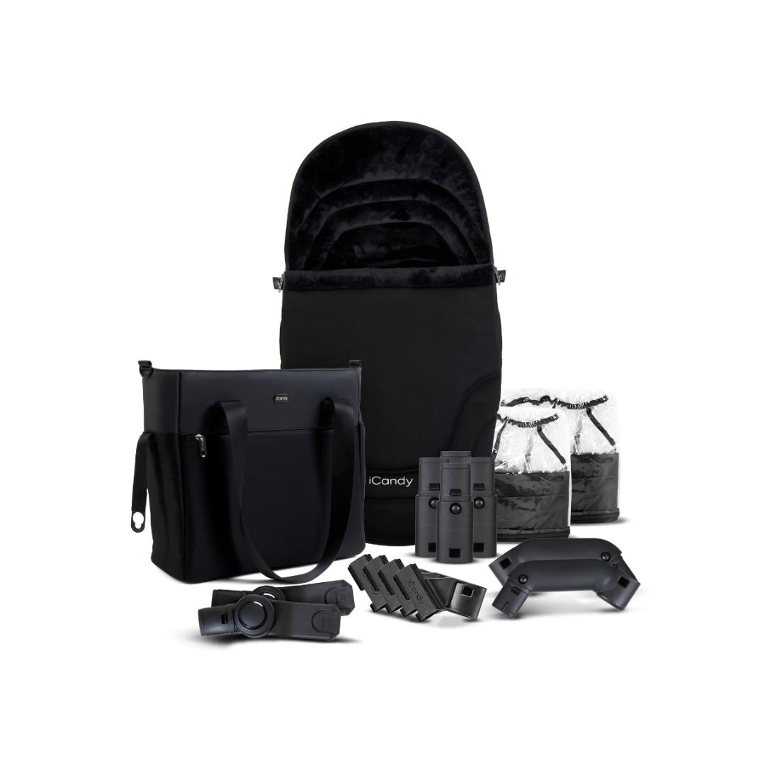 iCandy Orange 4 Pushchair & Cybex Cloud T Bundle | Black Edition