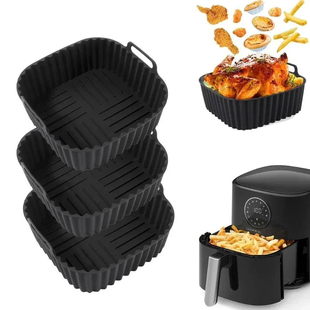 SAUBERFRY – Square Silicone Inserts for the Air Fryer, Non-Stick & Reusable (4–7 QT)