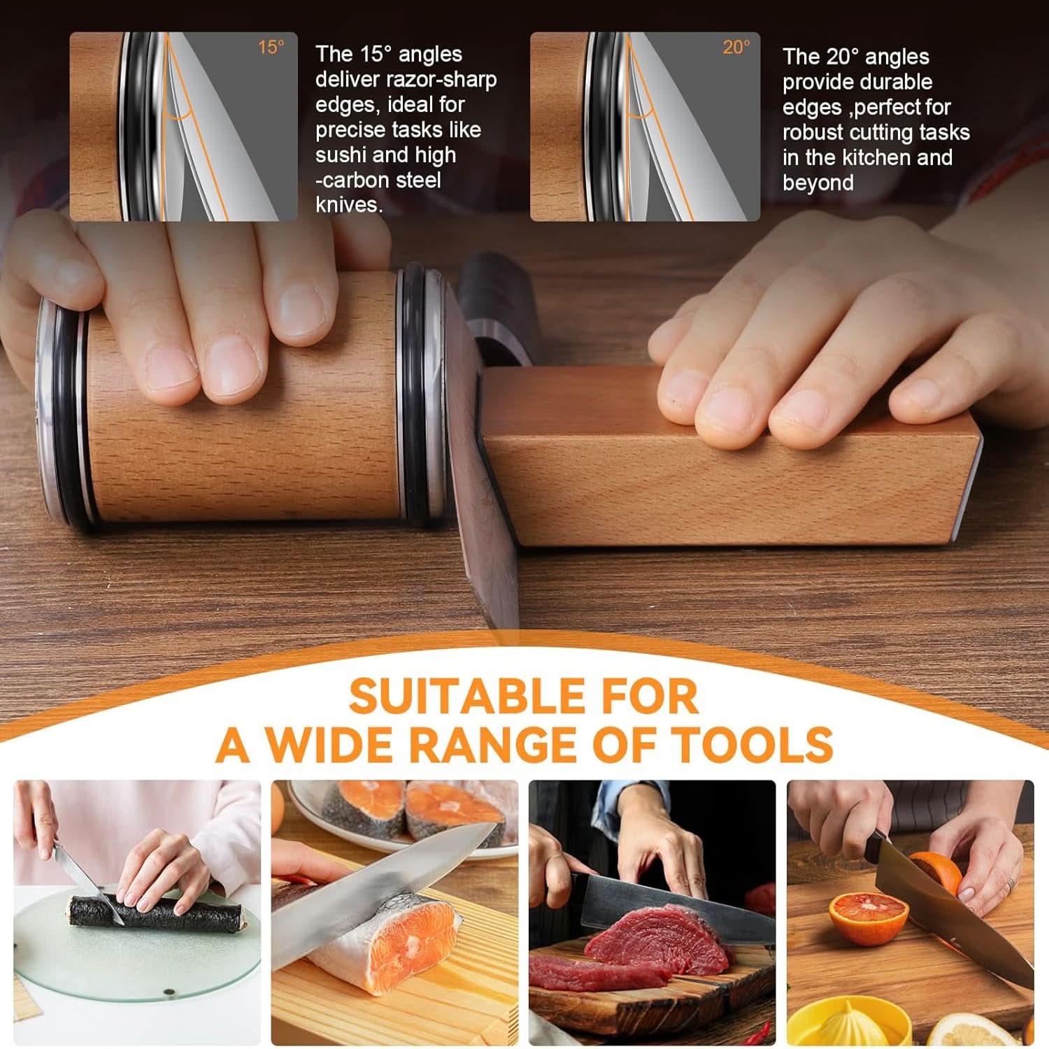 SharpEdge Pro - professional knife sharpener with diamond-coated grinding roller for precise sharpening