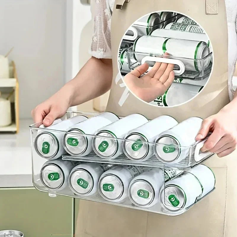 CANSWIFT – 2-tier beverage can dispenser for tidy refrigerators