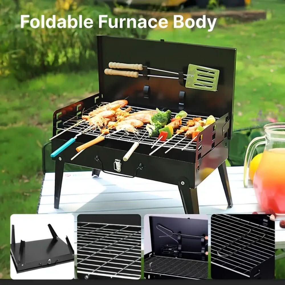 GrillMate Fold - Foldable steel garden barbecue for camping & garden