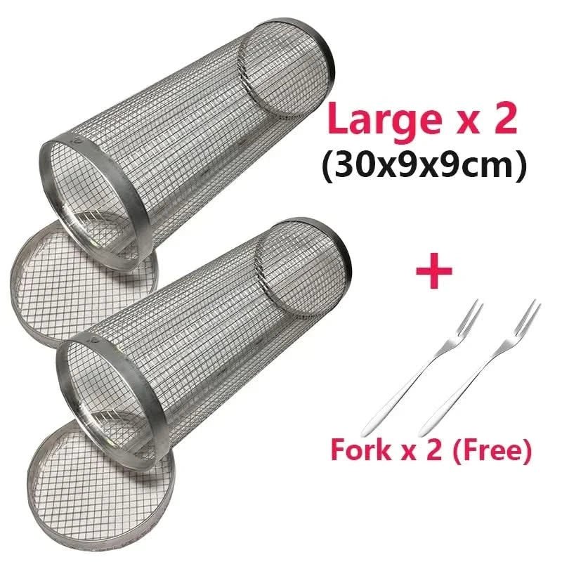 GrillCraft Rotating BBQ basket - stainless steel for even cooking