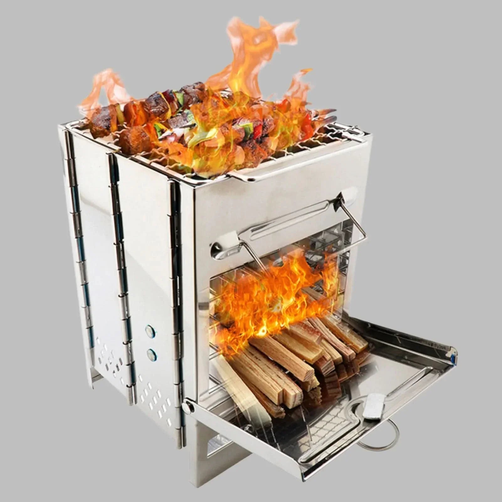 EcoCamp Folding wood stove - Portable stainless steel cooker