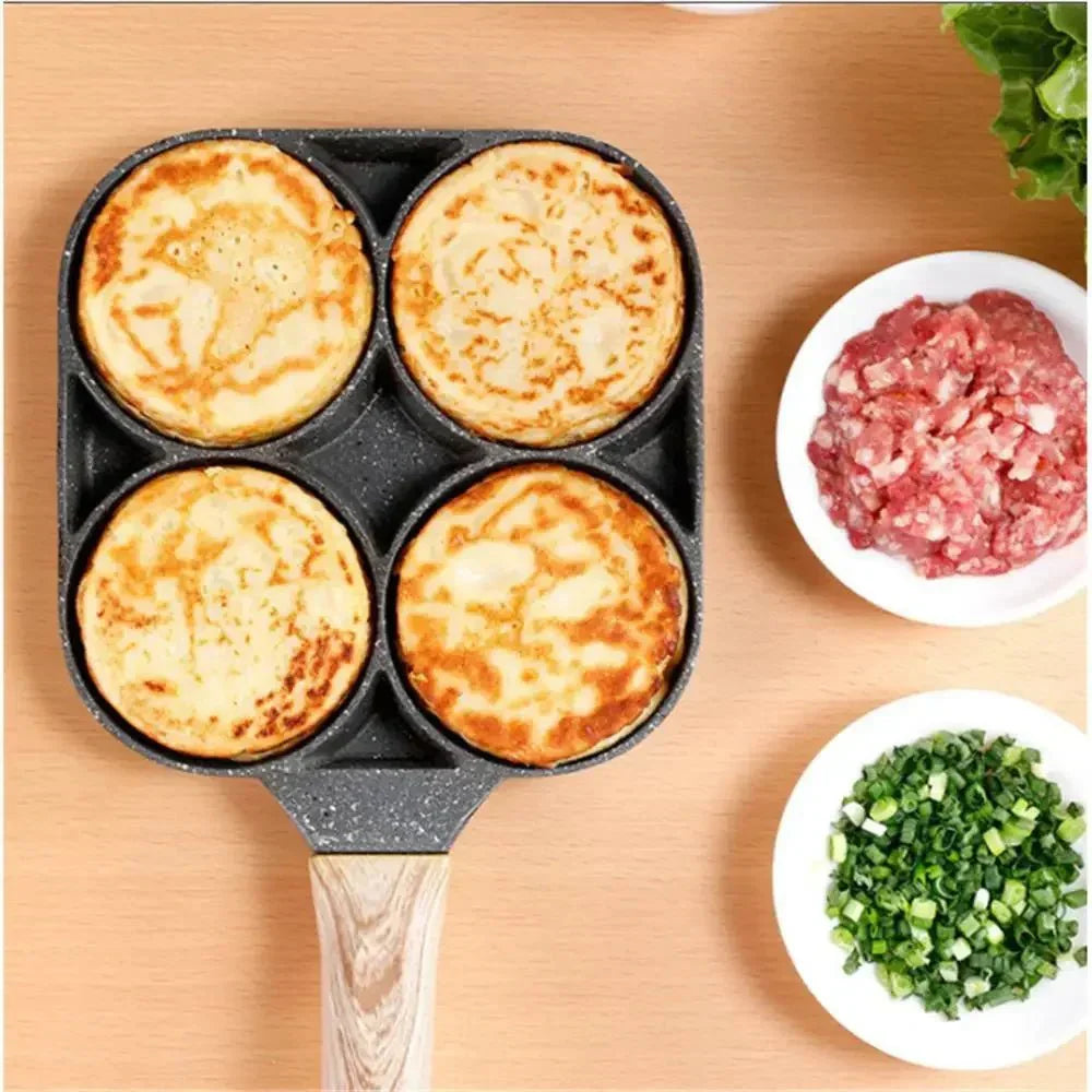 OMELIQON – 4-hole non-stick pan for omelets, burgers, steak & breakfast