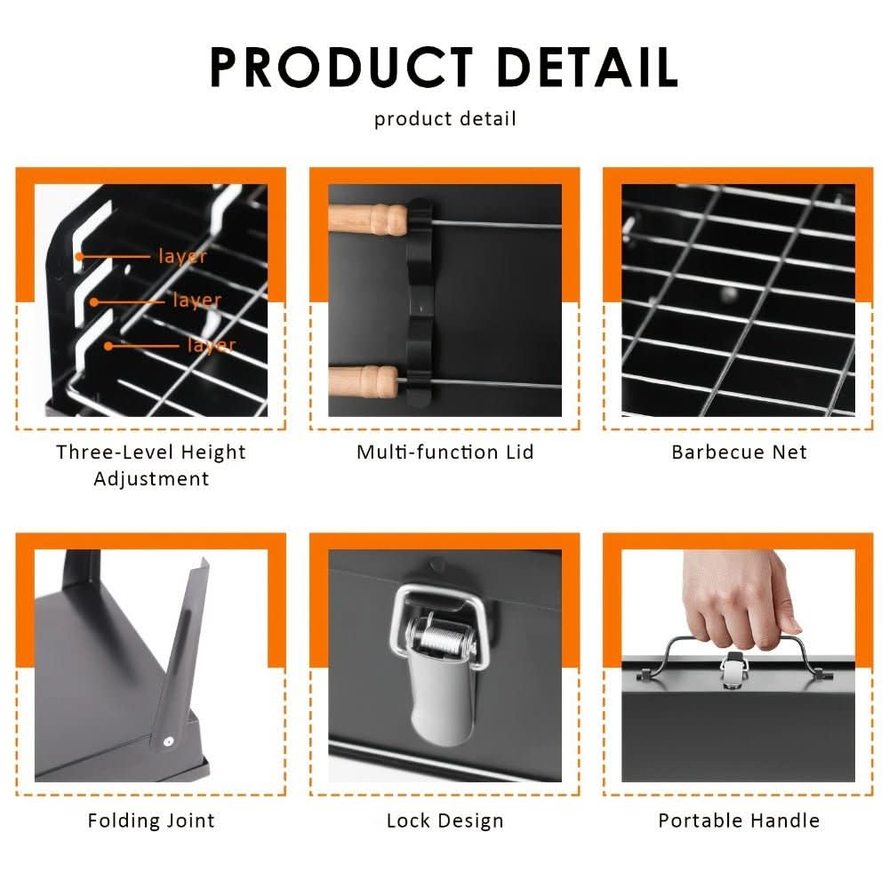 GrillMate Fold - Foldable steel garden barbecue for camping & garden