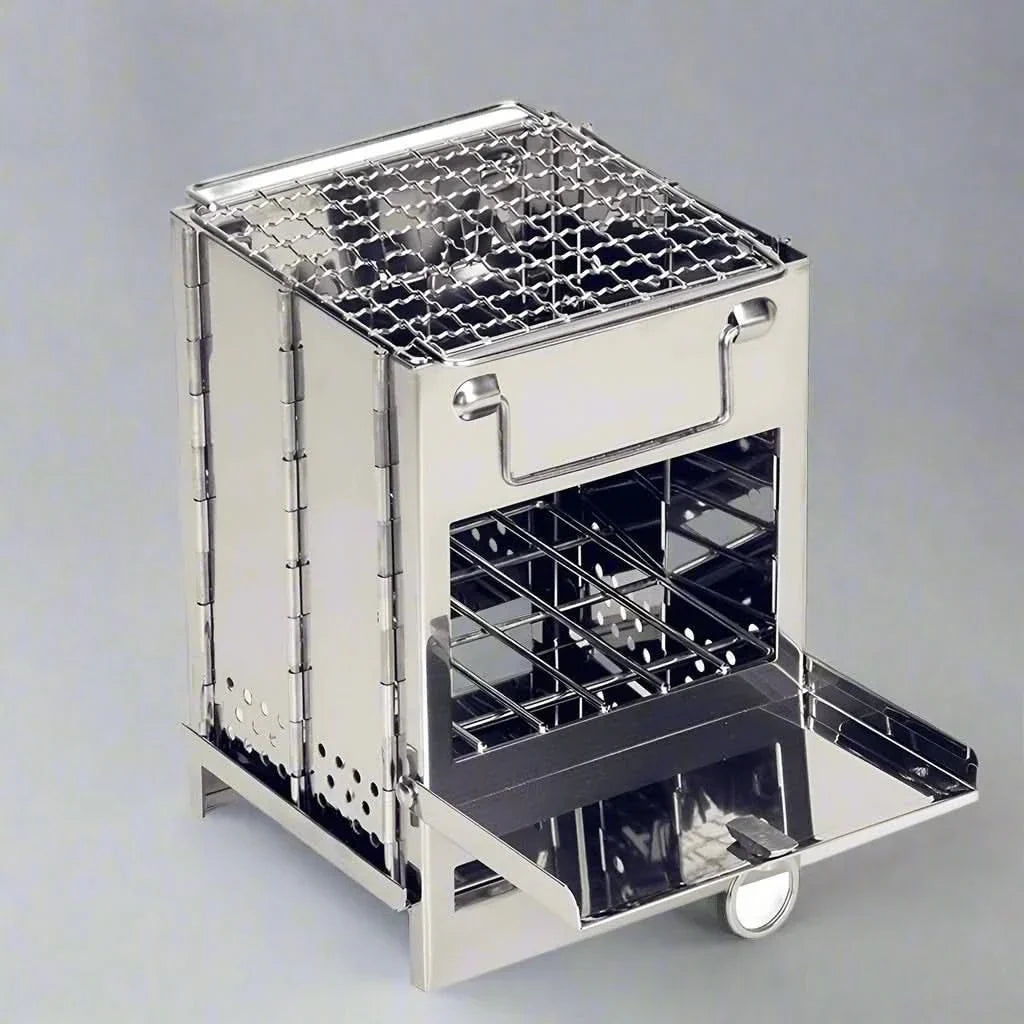 EcoCamp Folding wood stove - Portable stainless steel cooker