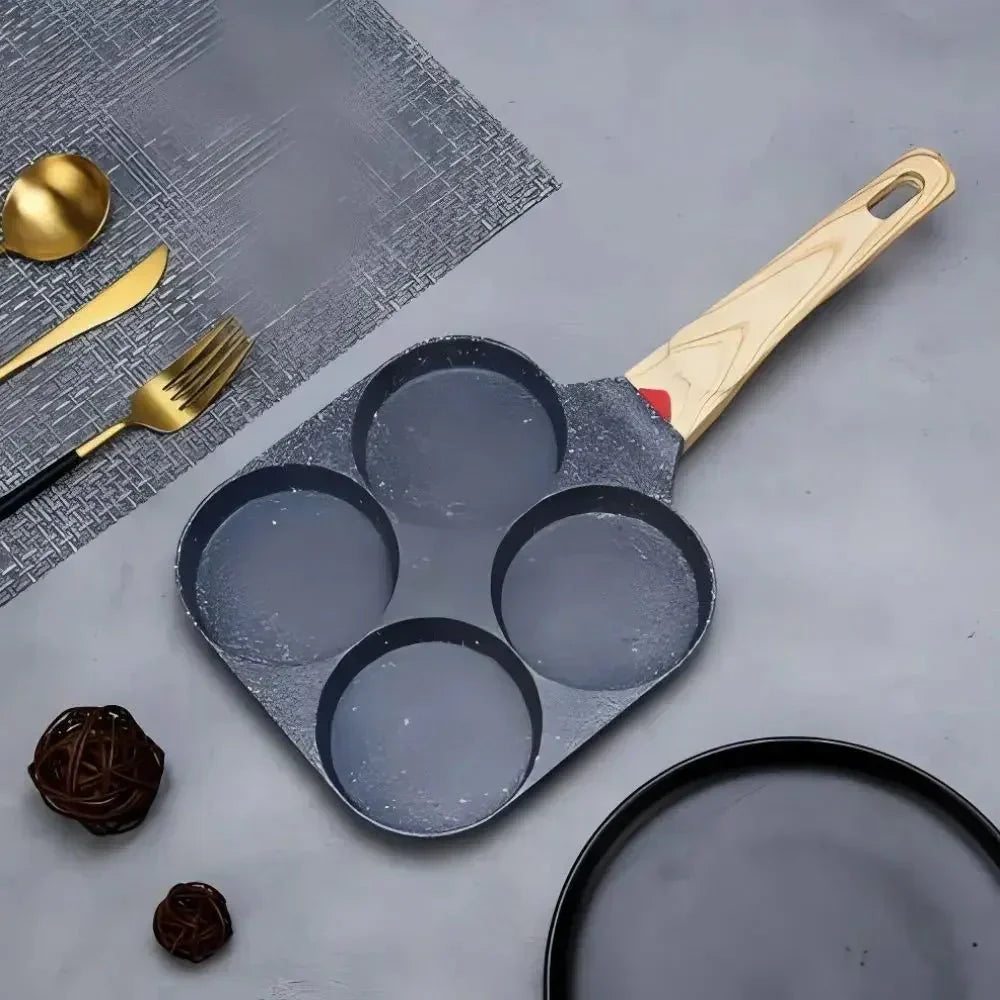 OMELIQON – 4-hole non-stick pan for omelets, burgers, steak & breakfast