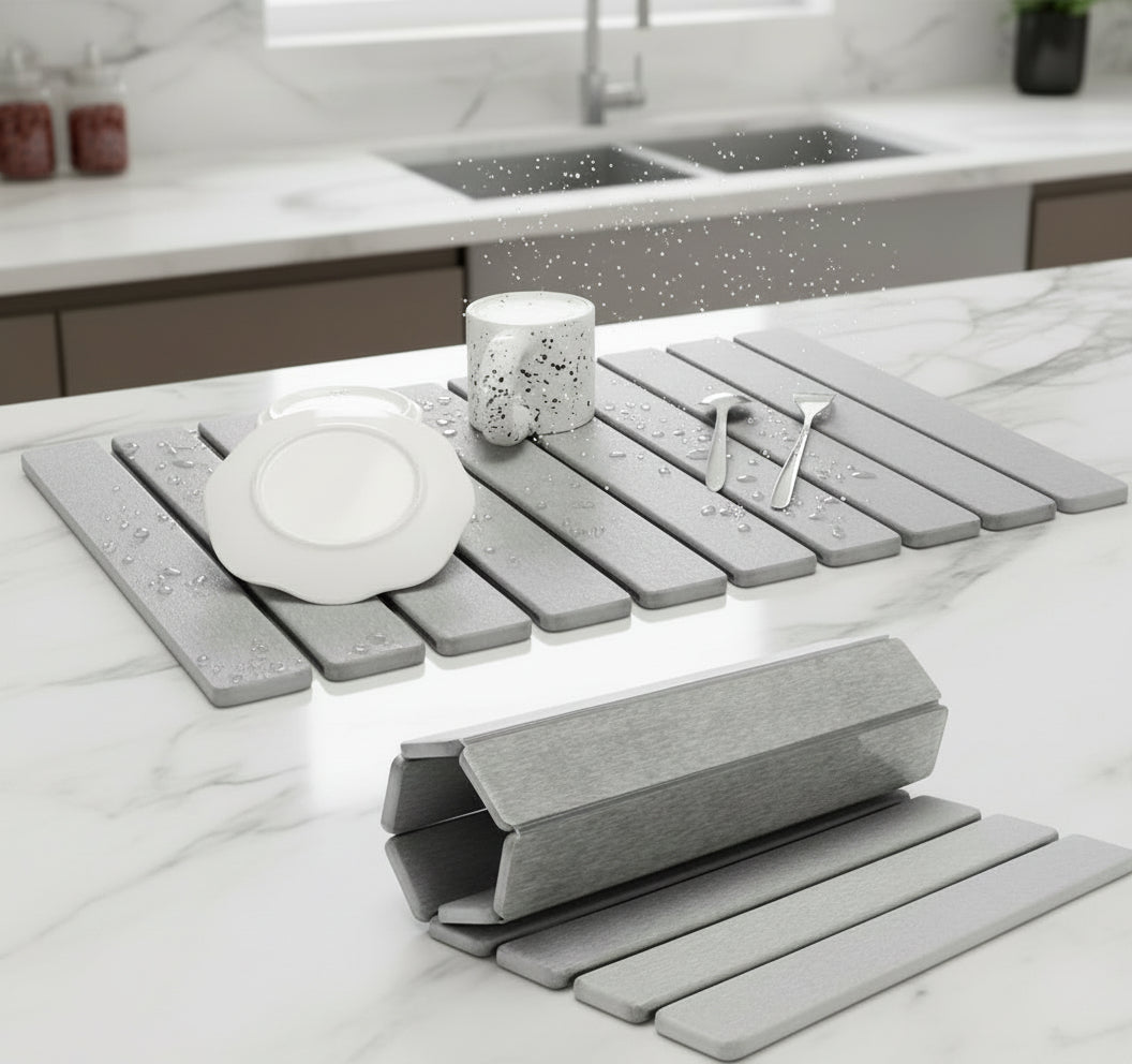 DIATODRY – Quick-drying diatomite stone mat for hygienic, clean surfaces