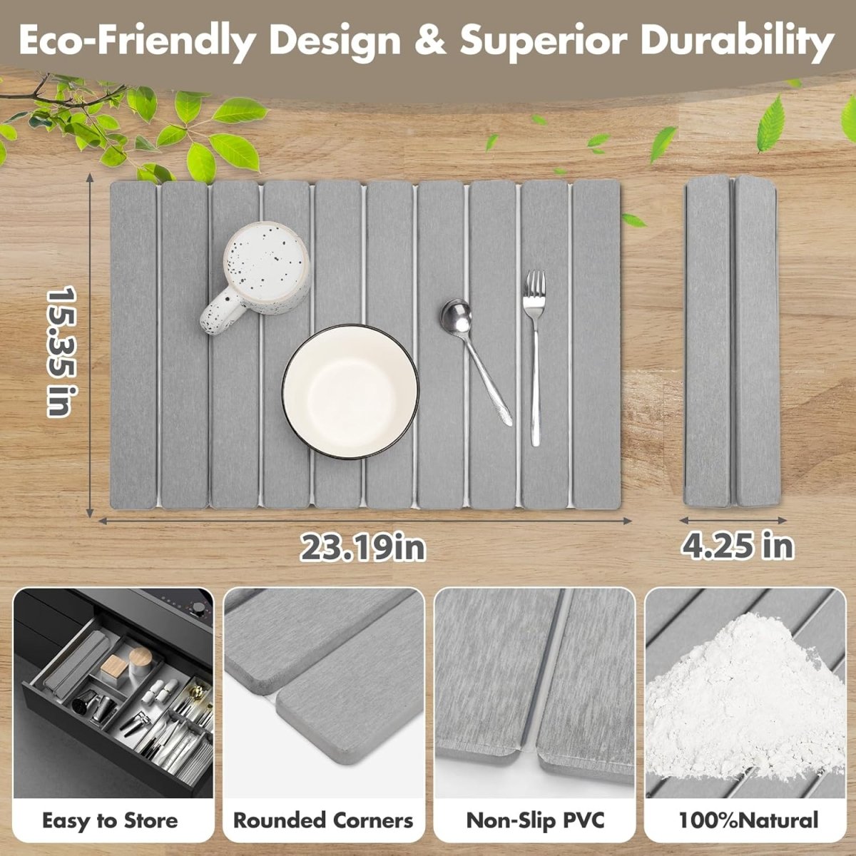 DIATODRY – Quick-drying diatomite stone mat for hygienic, clean surfaces