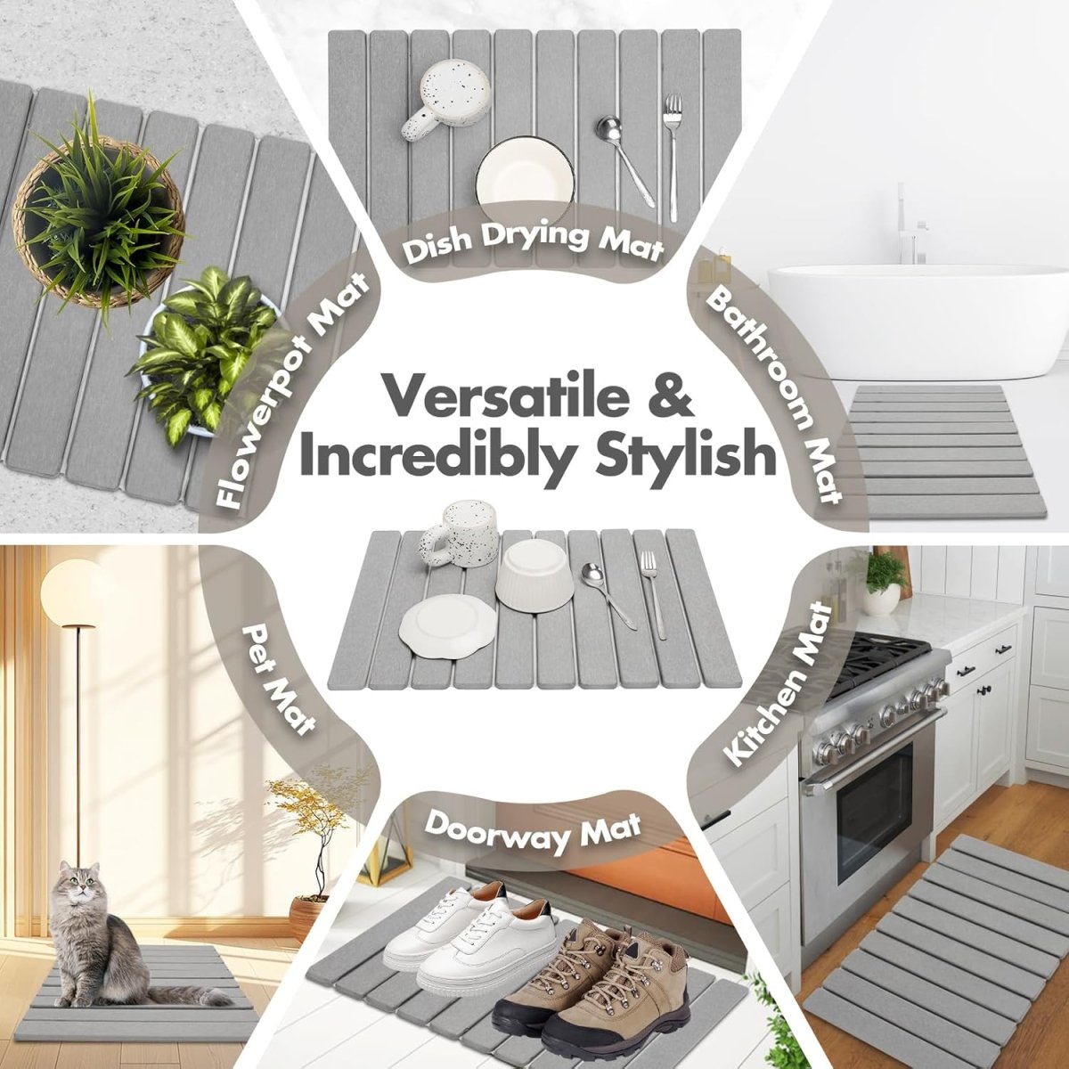 DIATODRY – Quick-drying diatomite stone mat for hygienic, clean surfaces
