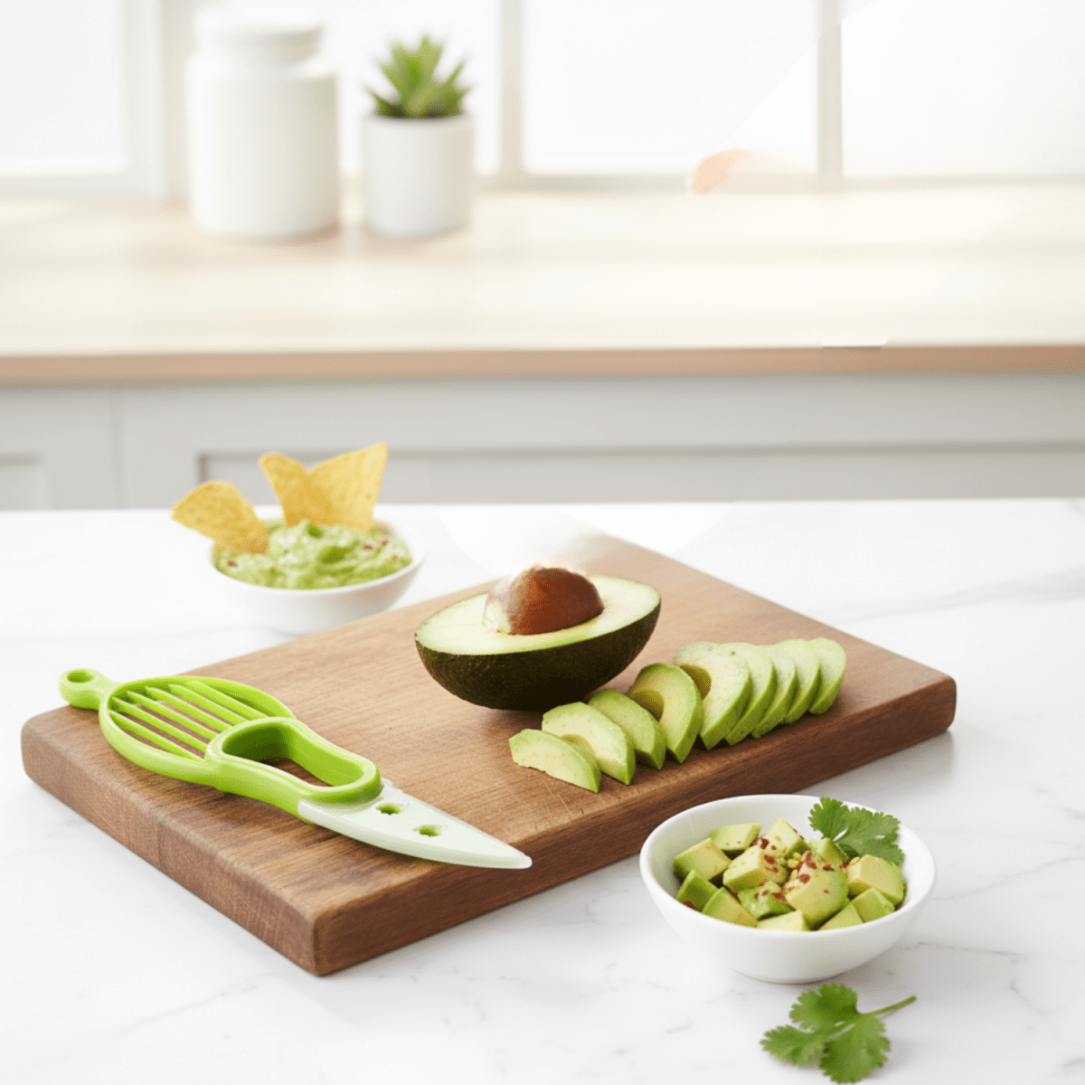 AVOMATE – 3-in-1 Avocado Cutter, Pitter & Spoon Tool