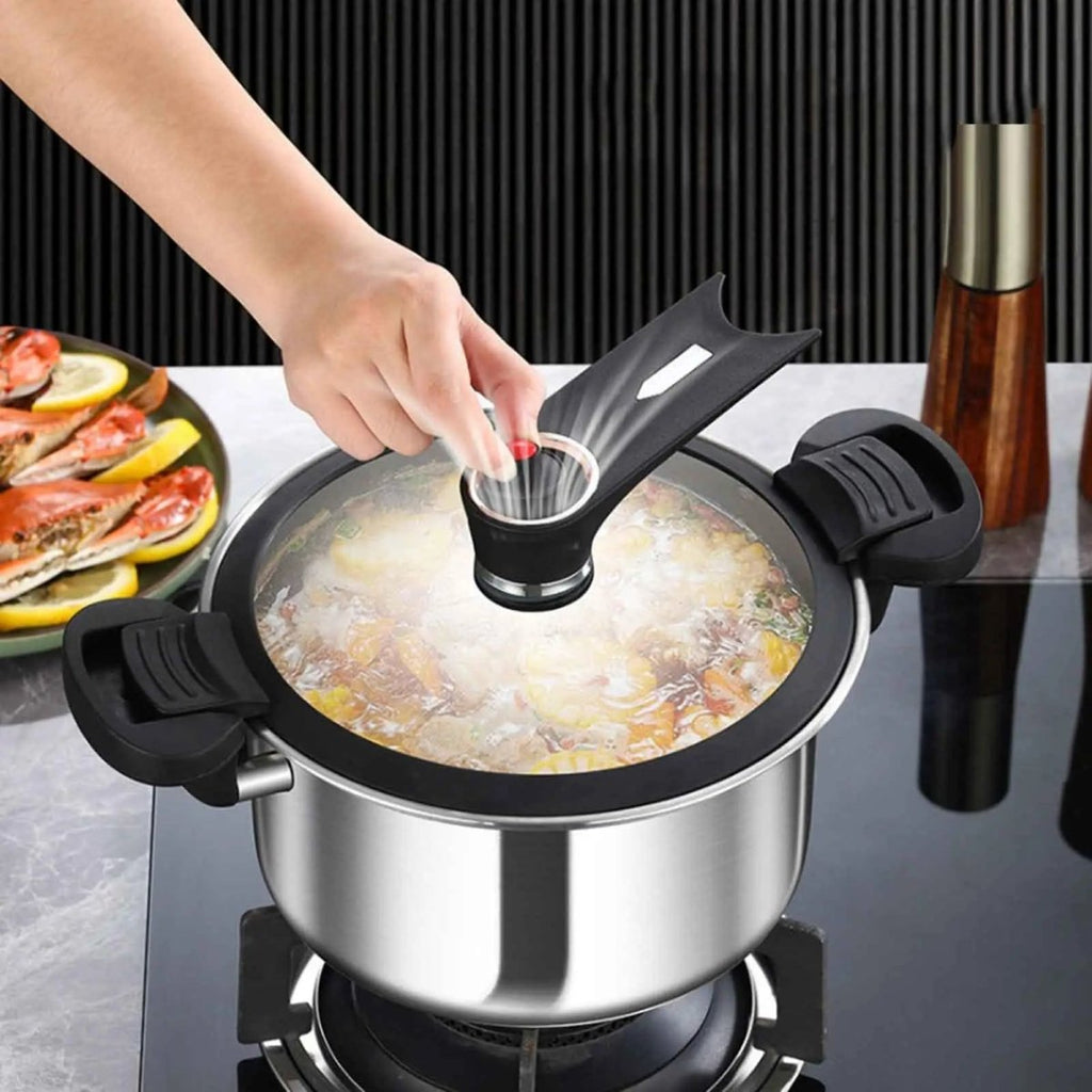 STEELPRESS – Compact stainless steel pressure cooker for quick meals anywhere