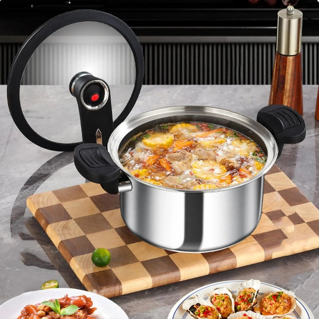 STEELPRESS – Compact stainless steel pressure cooker for quick meals anywhere