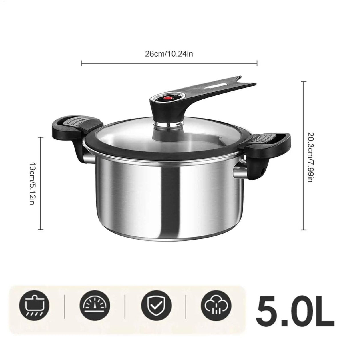 STEELPRESS – Compact stainless steel pressure cooker for quick meals anywhere