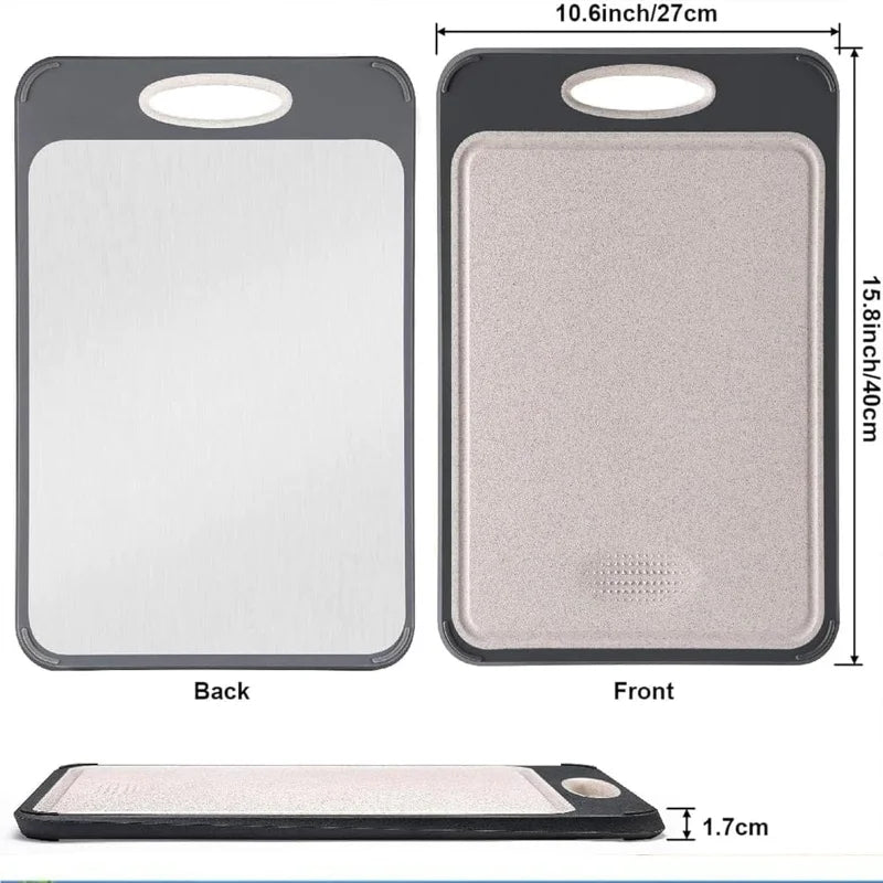 IRON BASE – Double-sided cutting board made of stainless steel for hygienic work