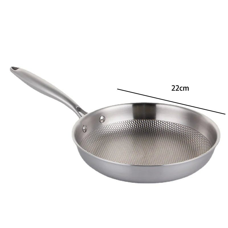 PURESTEEL – Uncoated stainless steel frying pan for steak, roasting & daily cooking