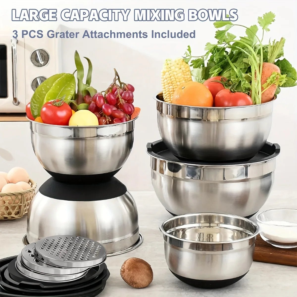 BOWLUX MIXSTACK – Airtight Bowls with Non-Slip Bottoms for Easy Meal Preparation