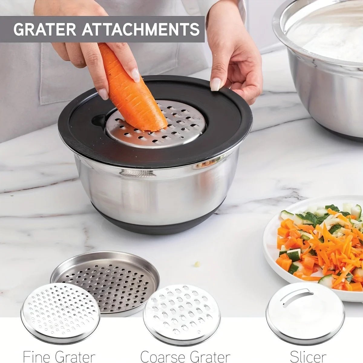 BOWLUX MIXSTACK – Airtight Bowls with Non-Slip Bottoms for Easy Meal Preparation