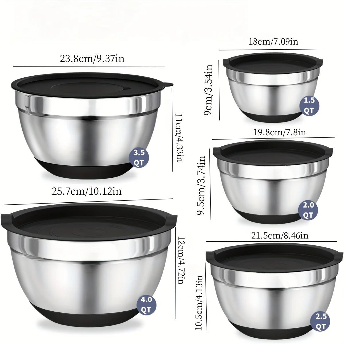 BOWLUX MIXSTACK – Airtight Bowls with Non-Slip Bottoms for Easy Meal Preparation