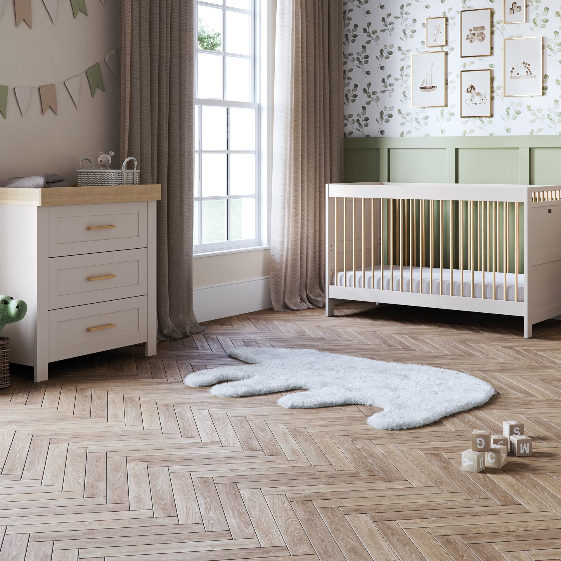 Silver Cross Seville 2 Piece Nursery Set | Cashmere Oak