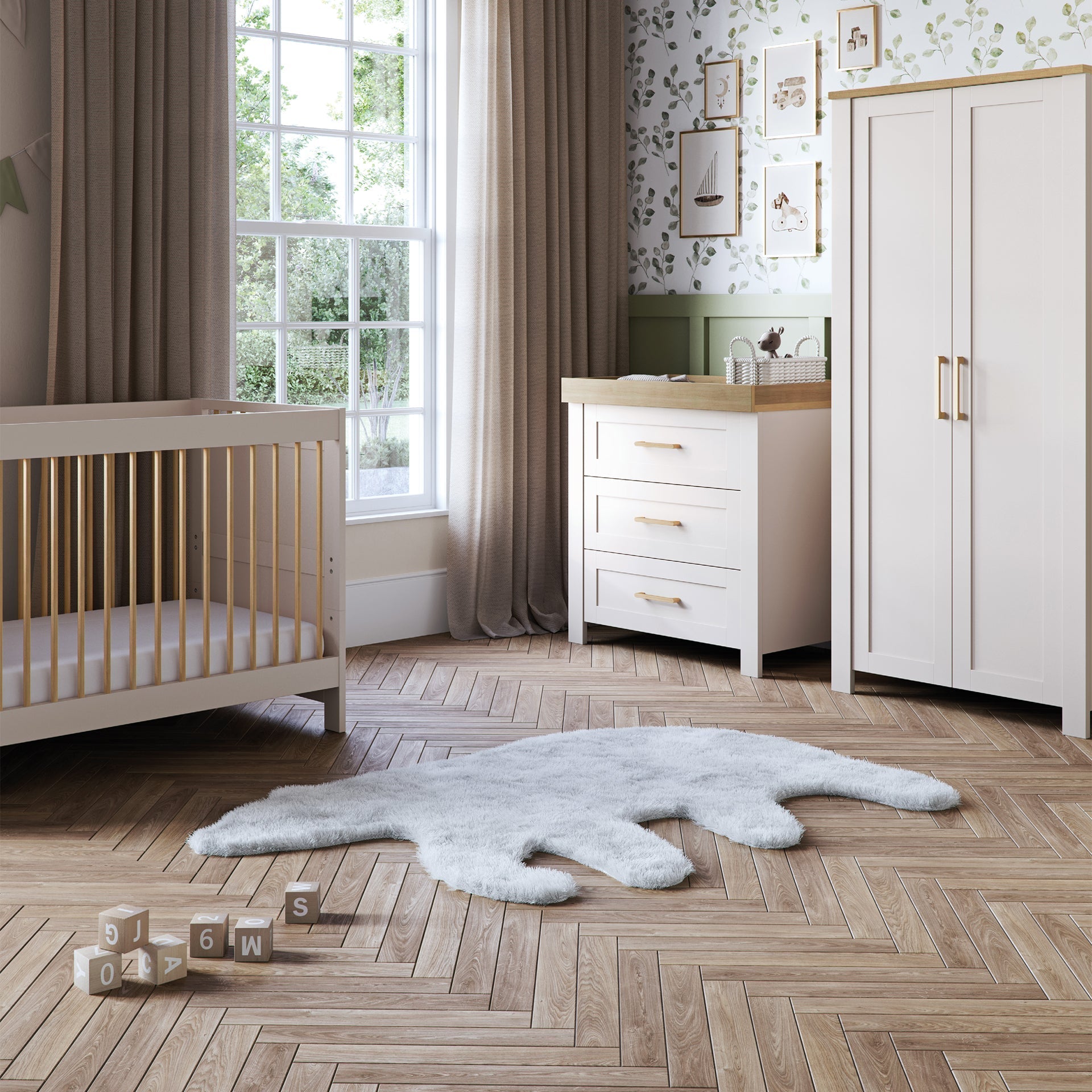 Silver Cross Seville 3 Piece Nursery Set | Cashmere Oak