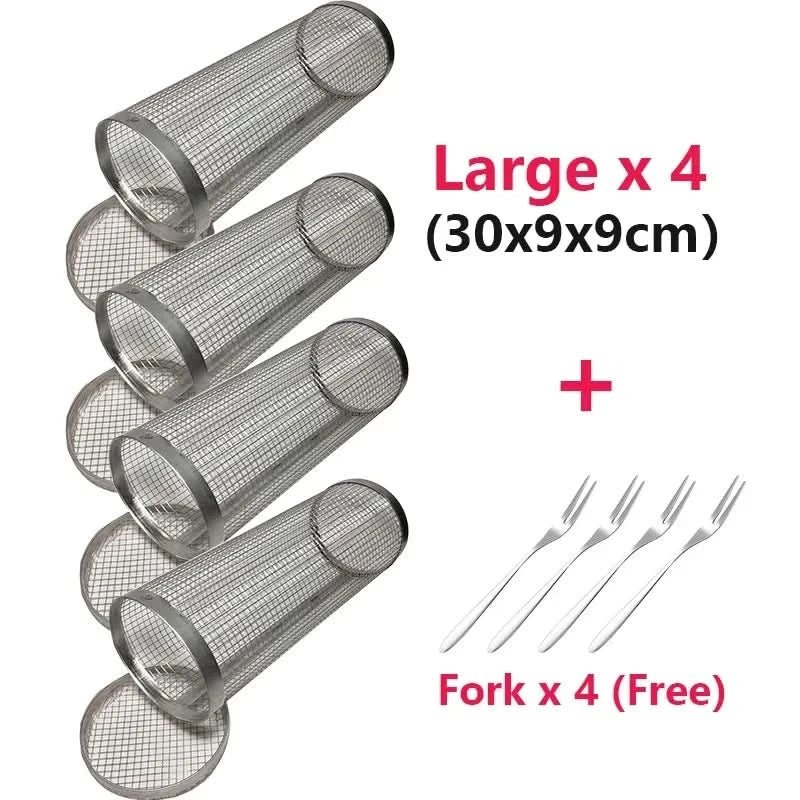 GrillCraft Rotating BBQ basket - stainless steel for even cooking
