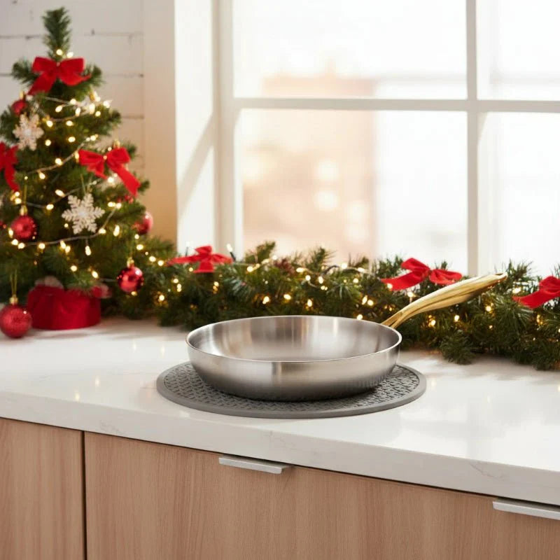 STEELTRIQ – 316 stainless steel frying pan with 7-layer design, 2 mm wall thickness and induction compatibility