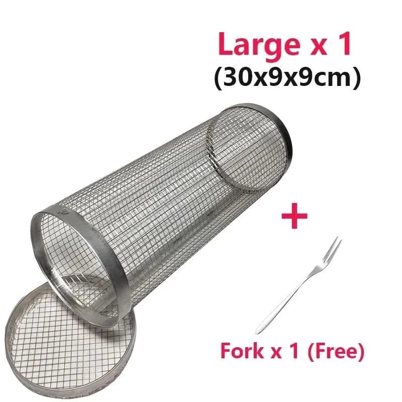 GrillCraft Rotating BBQ basket - stainless steel for even cooking