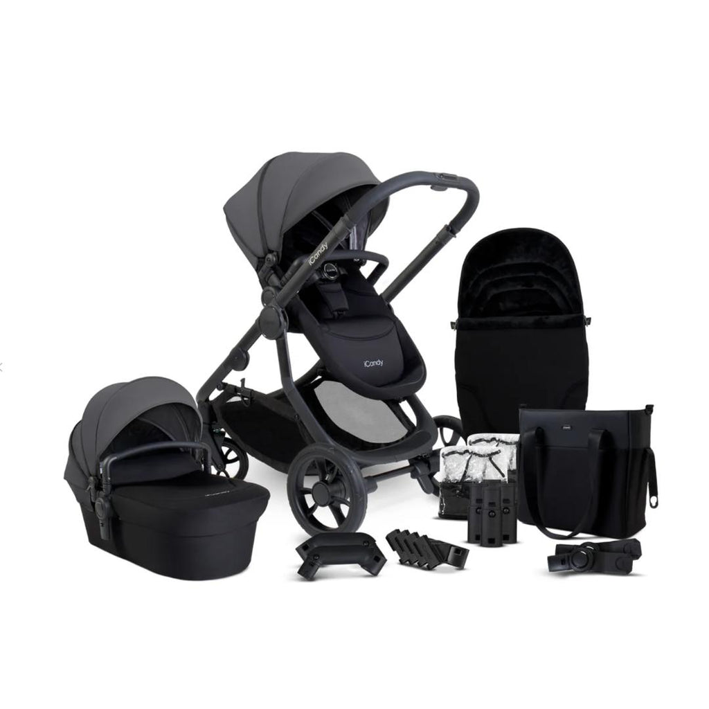 iCandy Orange 4 Pushchair Bundle | Fossil on Black