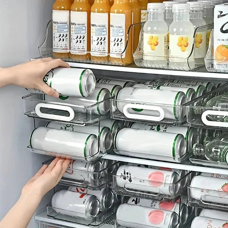 CANSWIFT – 2-tier beverage can dispenser for tidy refrigerators