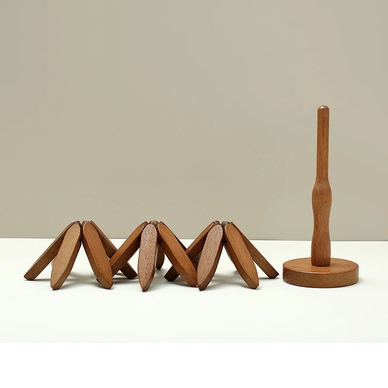 WOODBRAID – 4-piece coaster & pot holder set with bamboo tree design