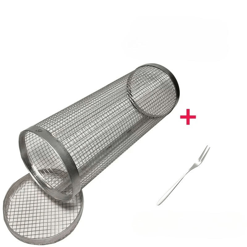 GrillCraft Rotating BBQ basket - stainless steel for even cooking