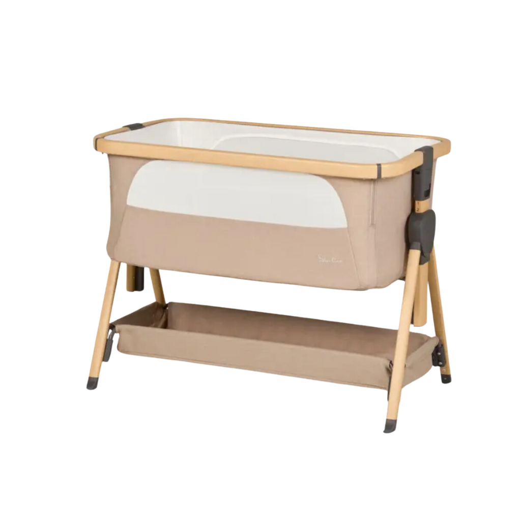 Silver Cross Lunar Bedside Crib - Oatmeal